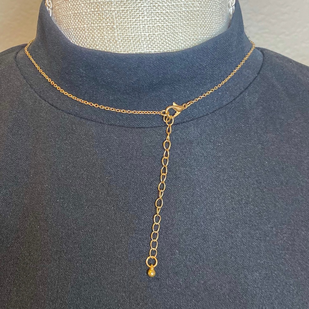 Vintage Opalescent Resin Sun Set on Gold Tone Boho Necklace - Picture 4 of 4